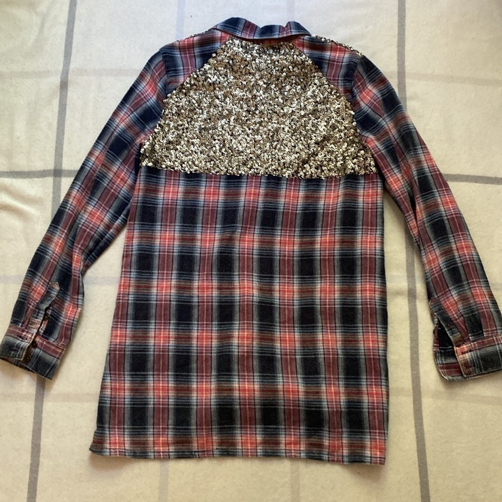 FP Little Bit of Sugar Sequence and Flannel Shirt Size Small - Picture 9 of 12